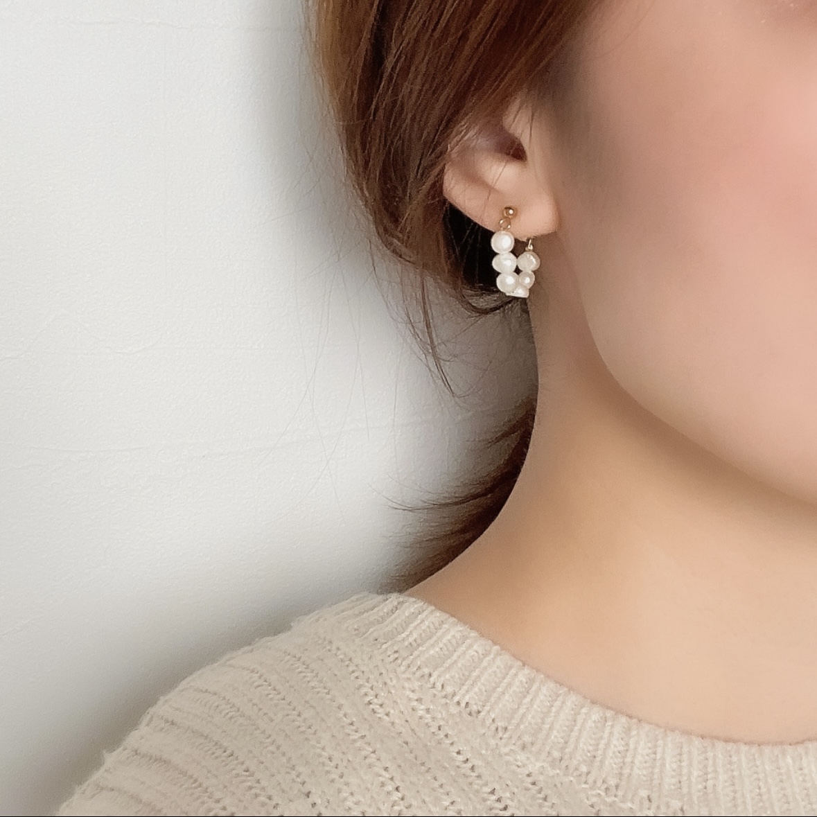 淡水バロックパールフープピアス/イヤリング〈ゴールド・シルバー〉